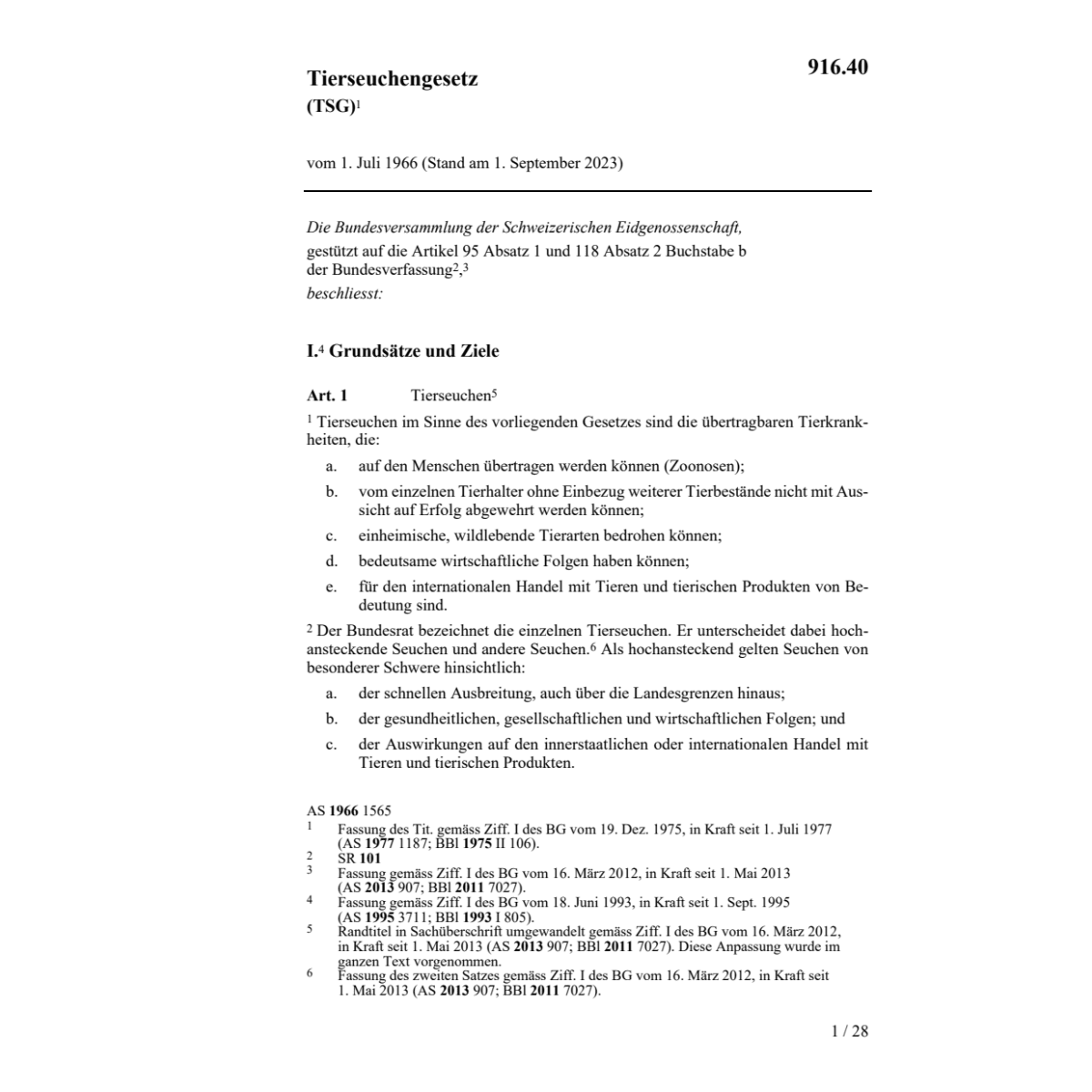 Tierseuchengesetz, TSG