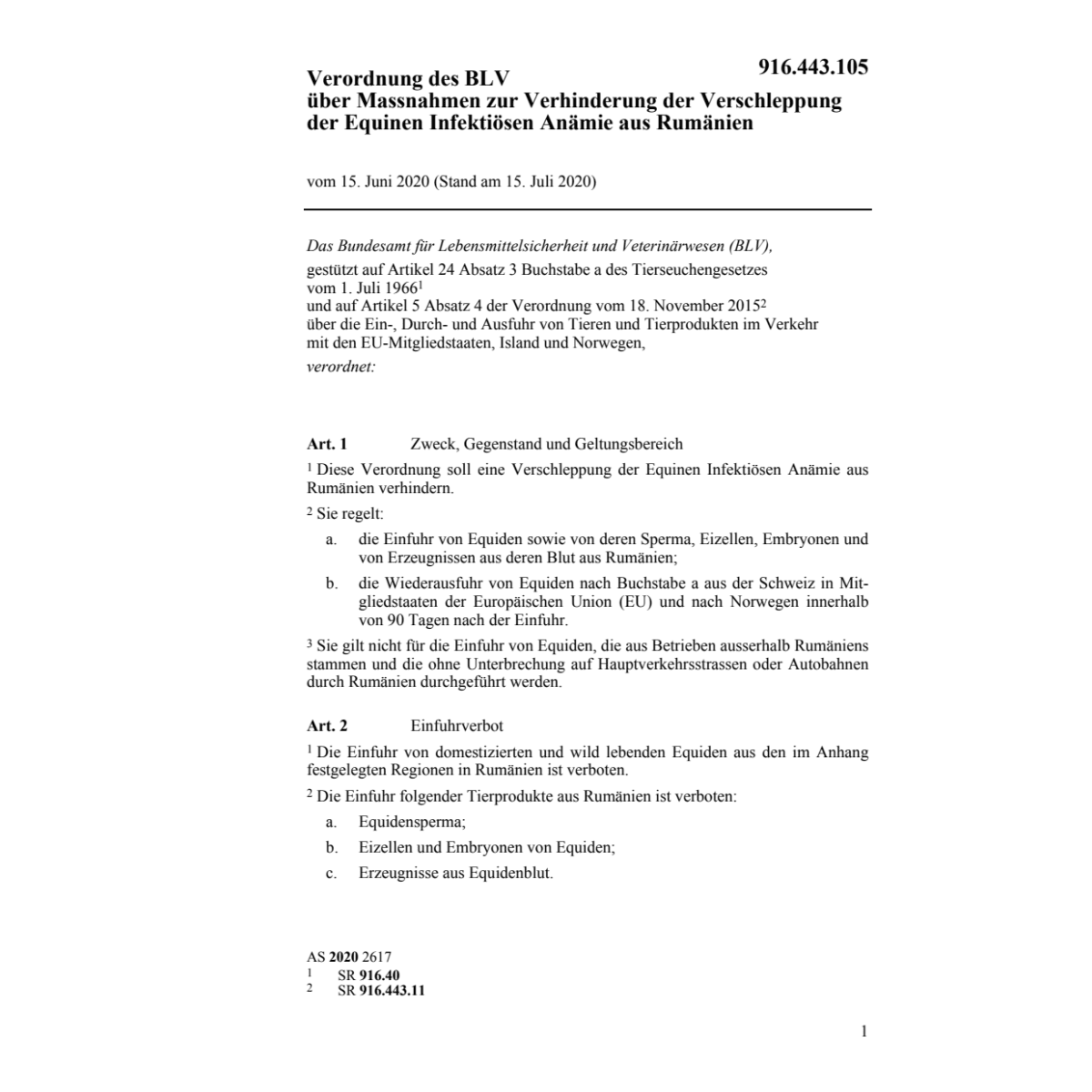 V BVET infekt Anämie aus Rumänien