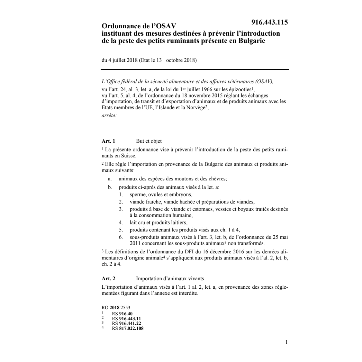O OSAV 04.07.18 prévenir introduc. peste