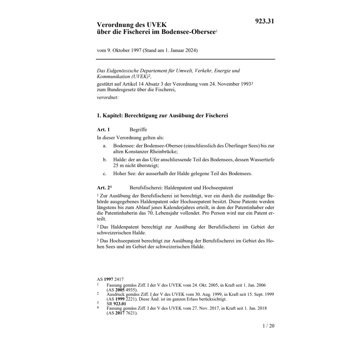 V über Fischerei im Bodensee-Obersee