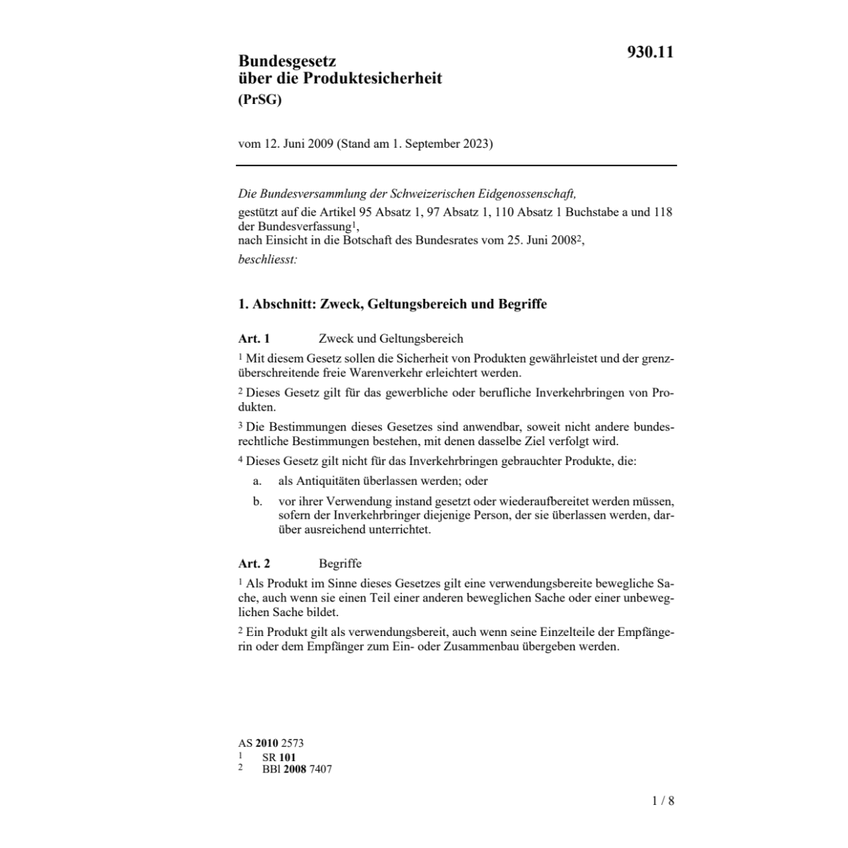 BG Produktesicherheit (PrSG)
