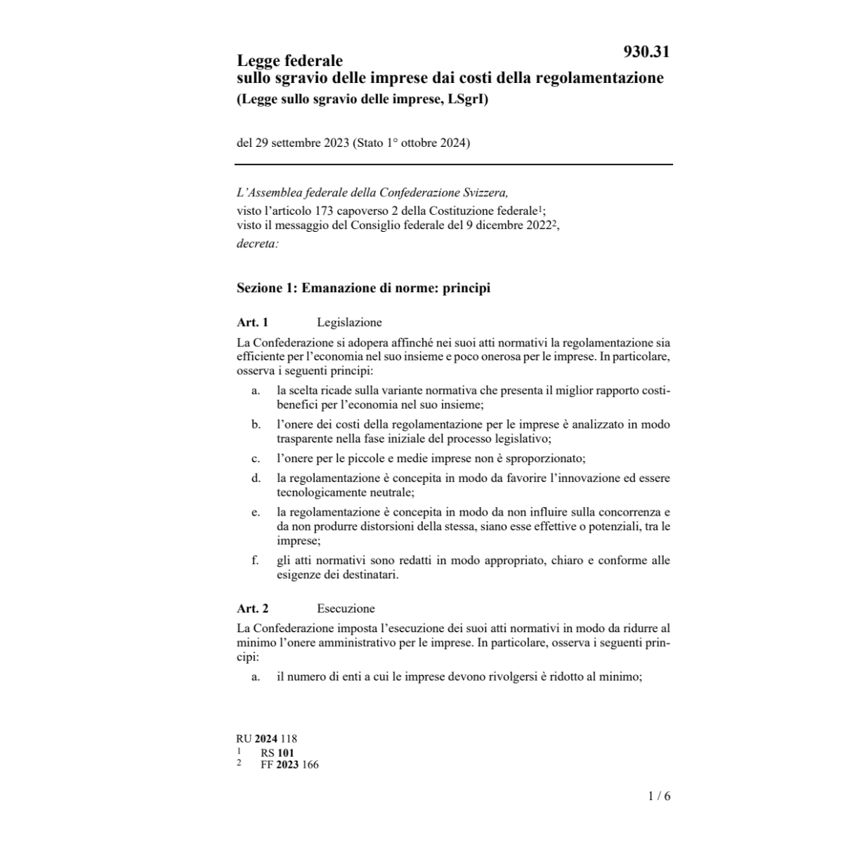 Legge sgravio imprese 29.09.2023