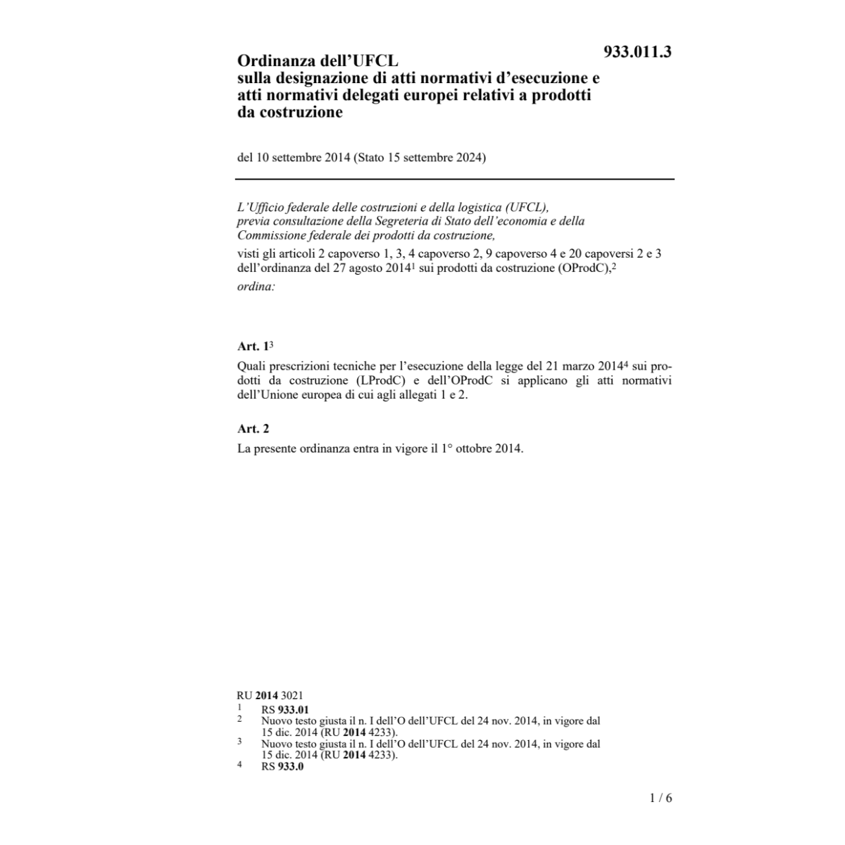 O atti normativi prodotti costruzione