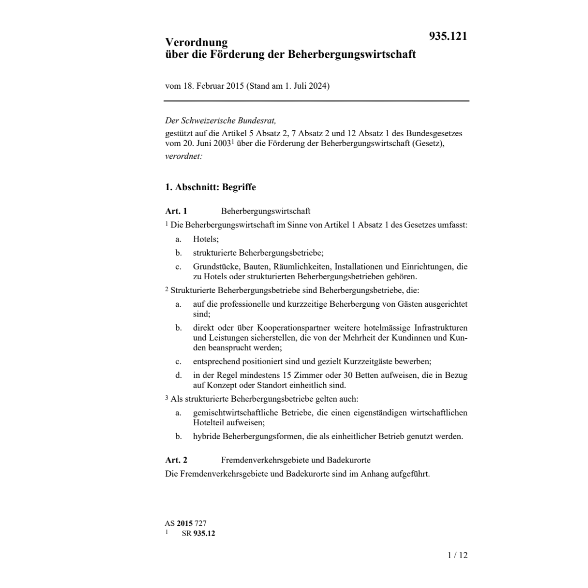 V BG Förderung Beherberungswirtschaft