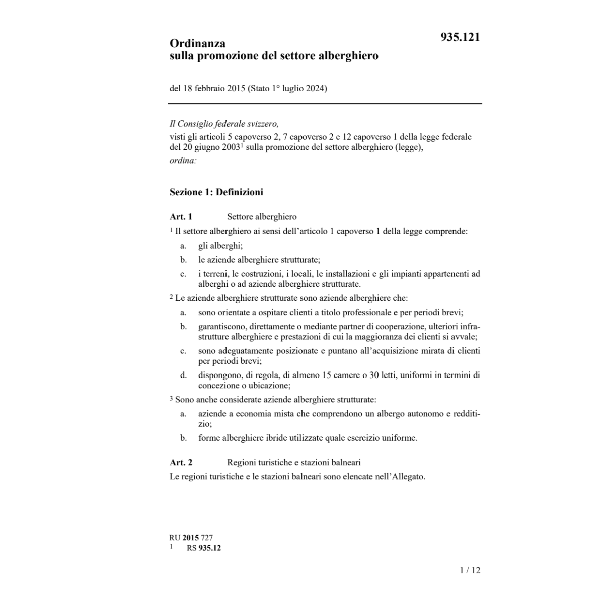 O LF promozione settore alberghiero