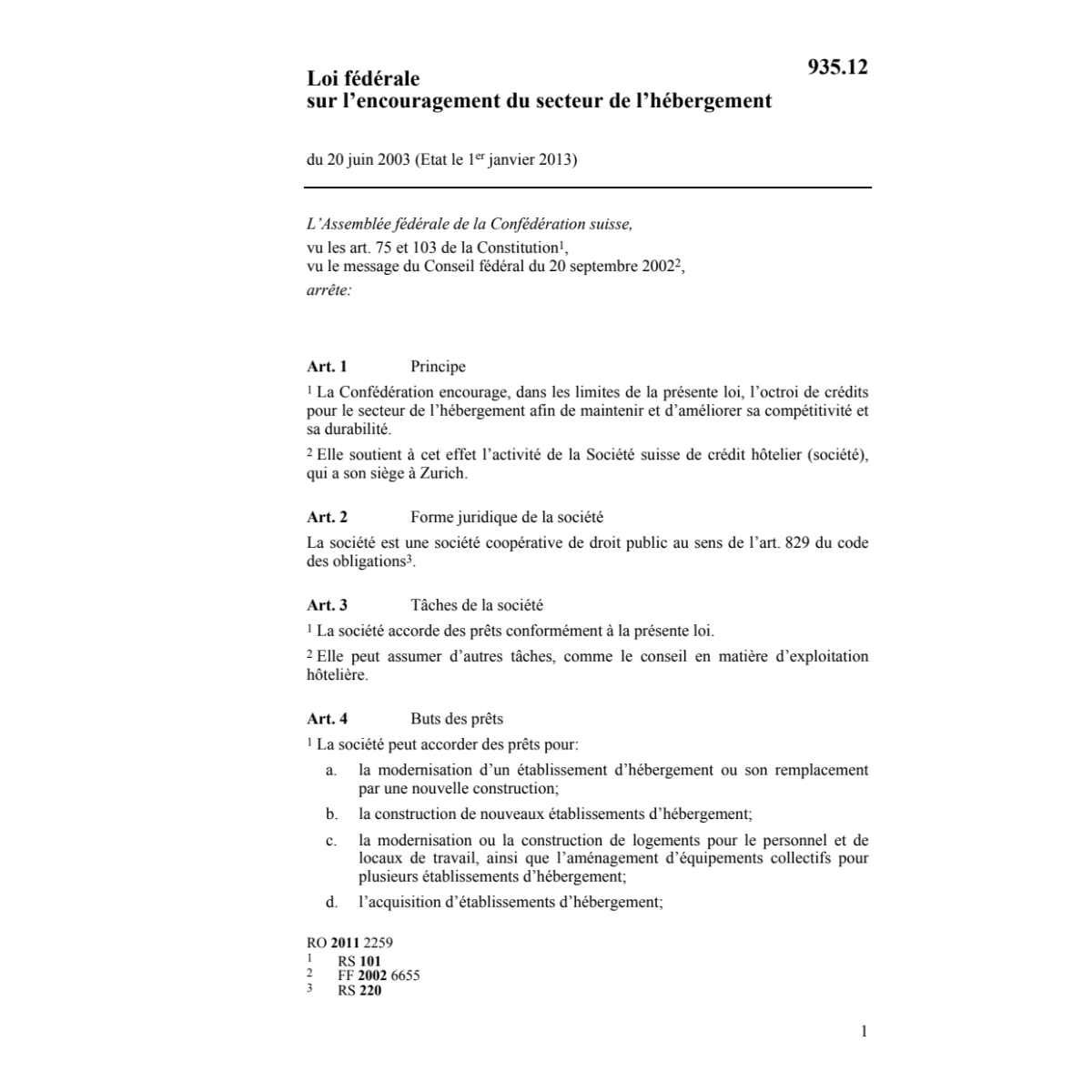 LF encouragement l'hébergement