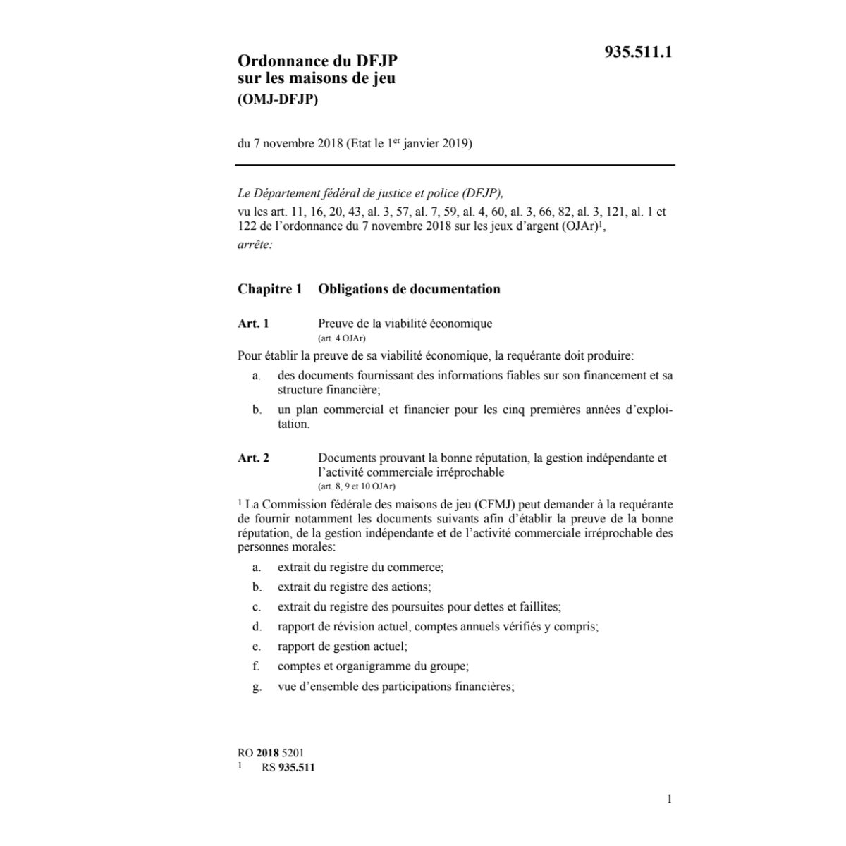 O DFJP sur les maisons de jeu (OMJ-DFJP)