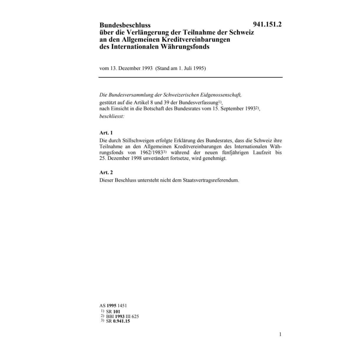 BB Verlängerung Teiln. Kreditvereinb.93