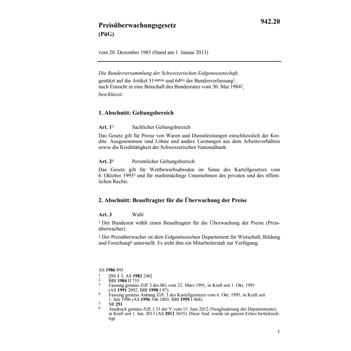 Preisüberwachungsgesetz, PüG