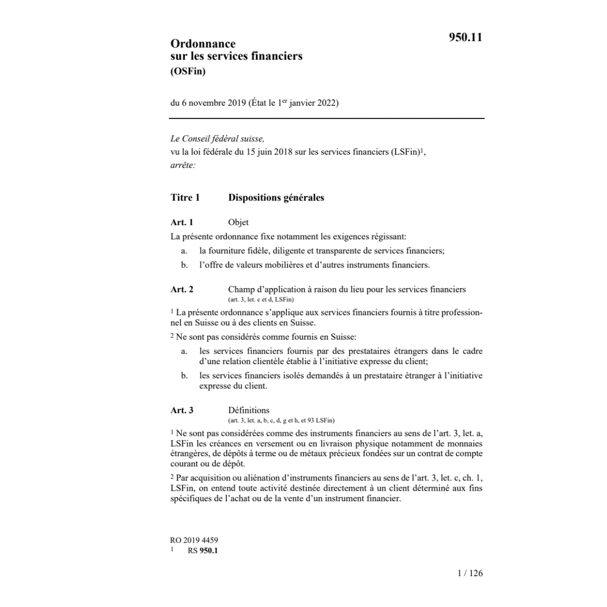 O 6.11.19 sur services financiers OSFin