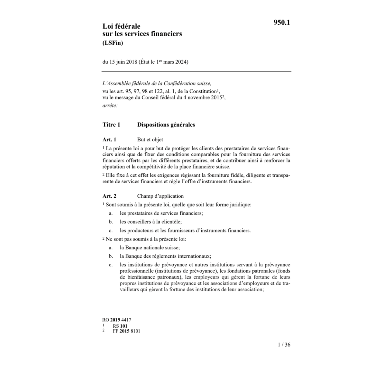 LF 15.6.18 services financiers LSFin