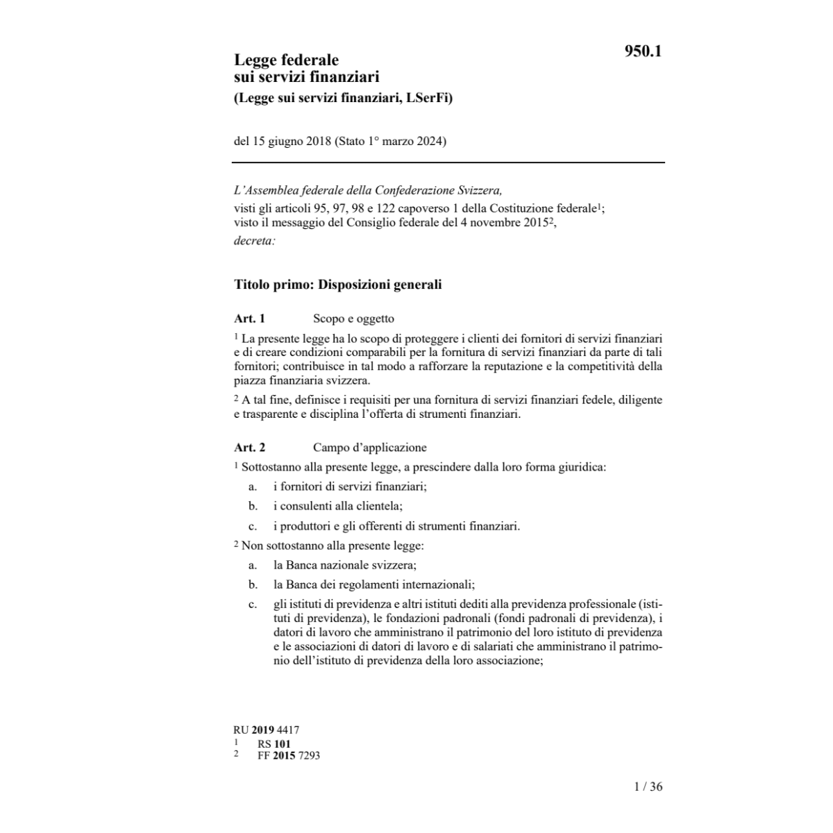 LF 15.6.18 servizi finanziari LSerFi