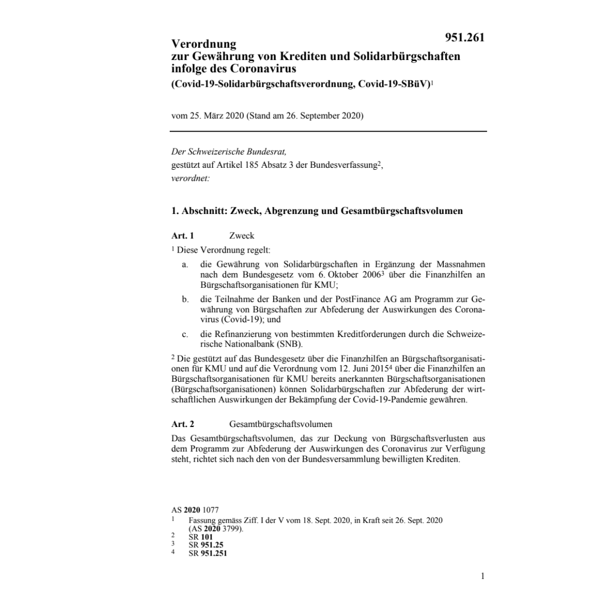 V (COVID-19) Solidarbürgschaft