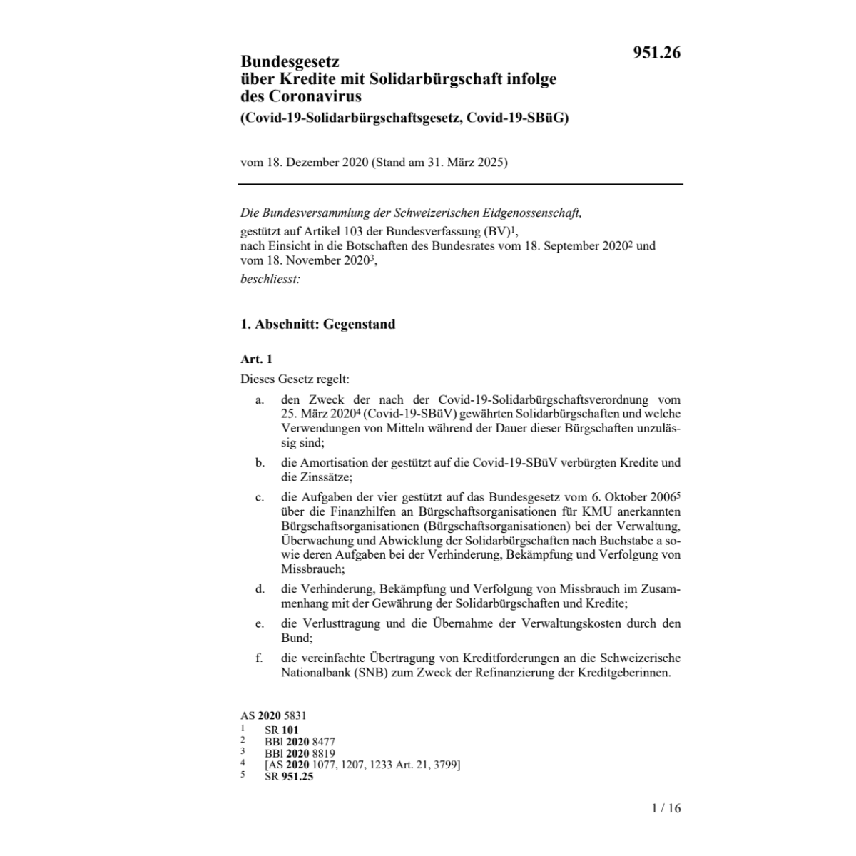 BG Covid-19 Solidarbürgschaftsgesetz