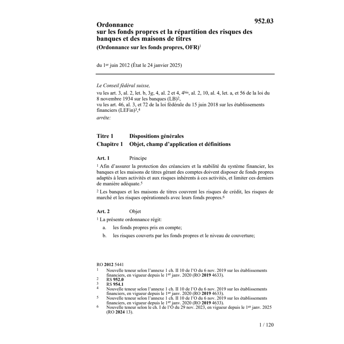 O sur les fonds propres,OFR