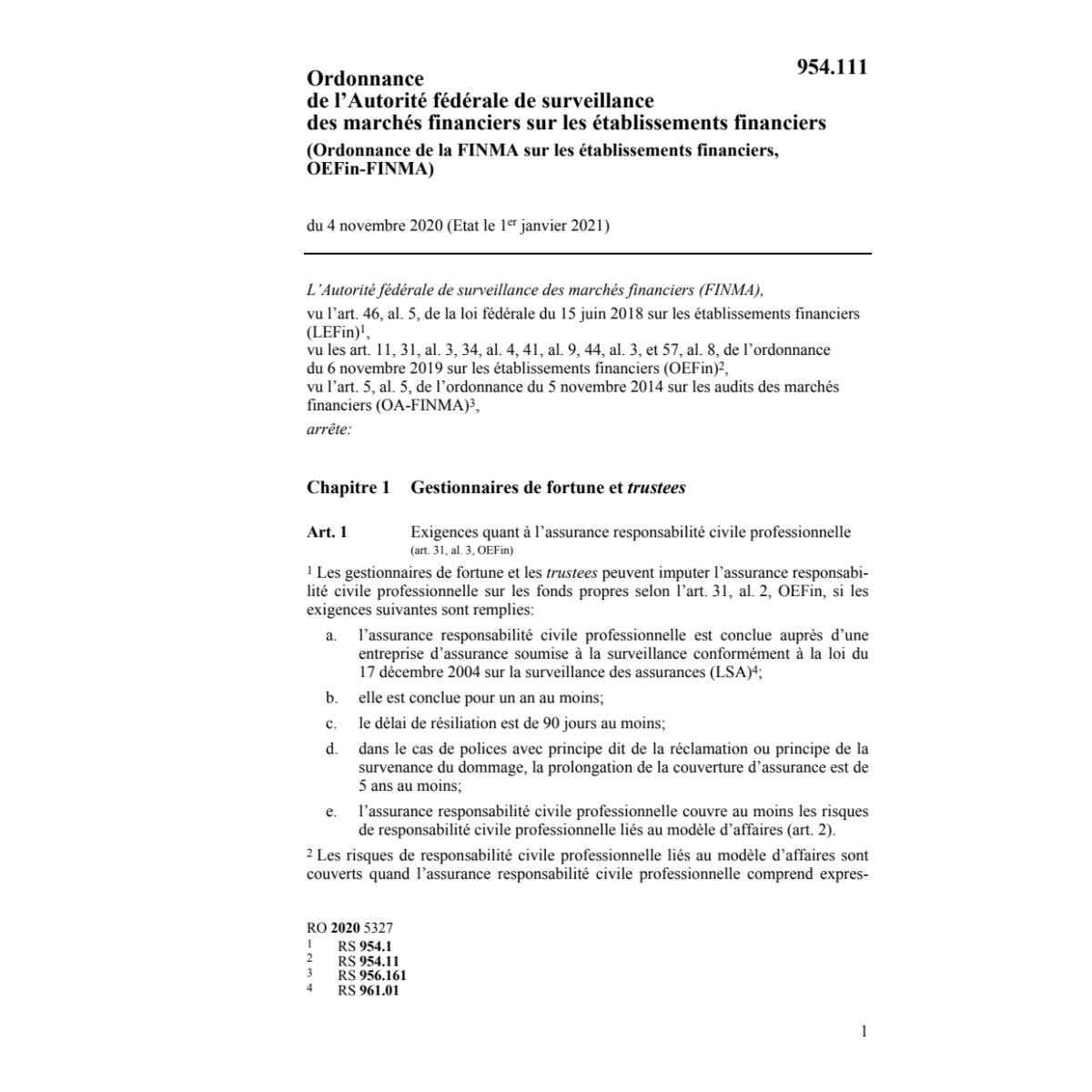 O établissem. financiers (OEFin-FINMA)