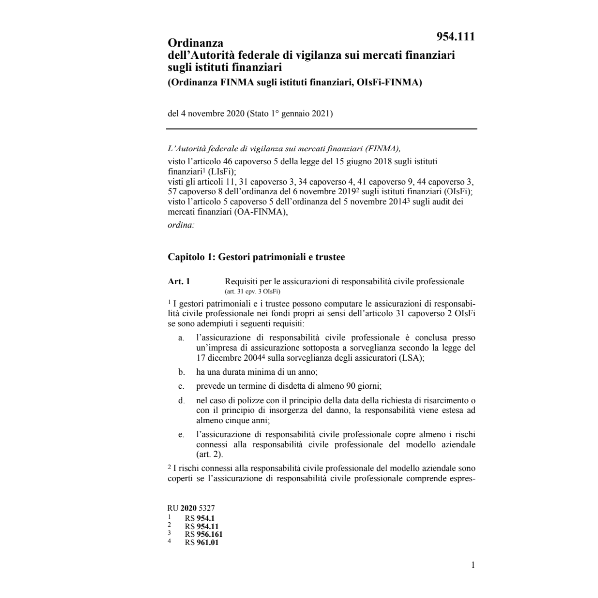 O istituti finanziari (OIsFi-FINMA)
