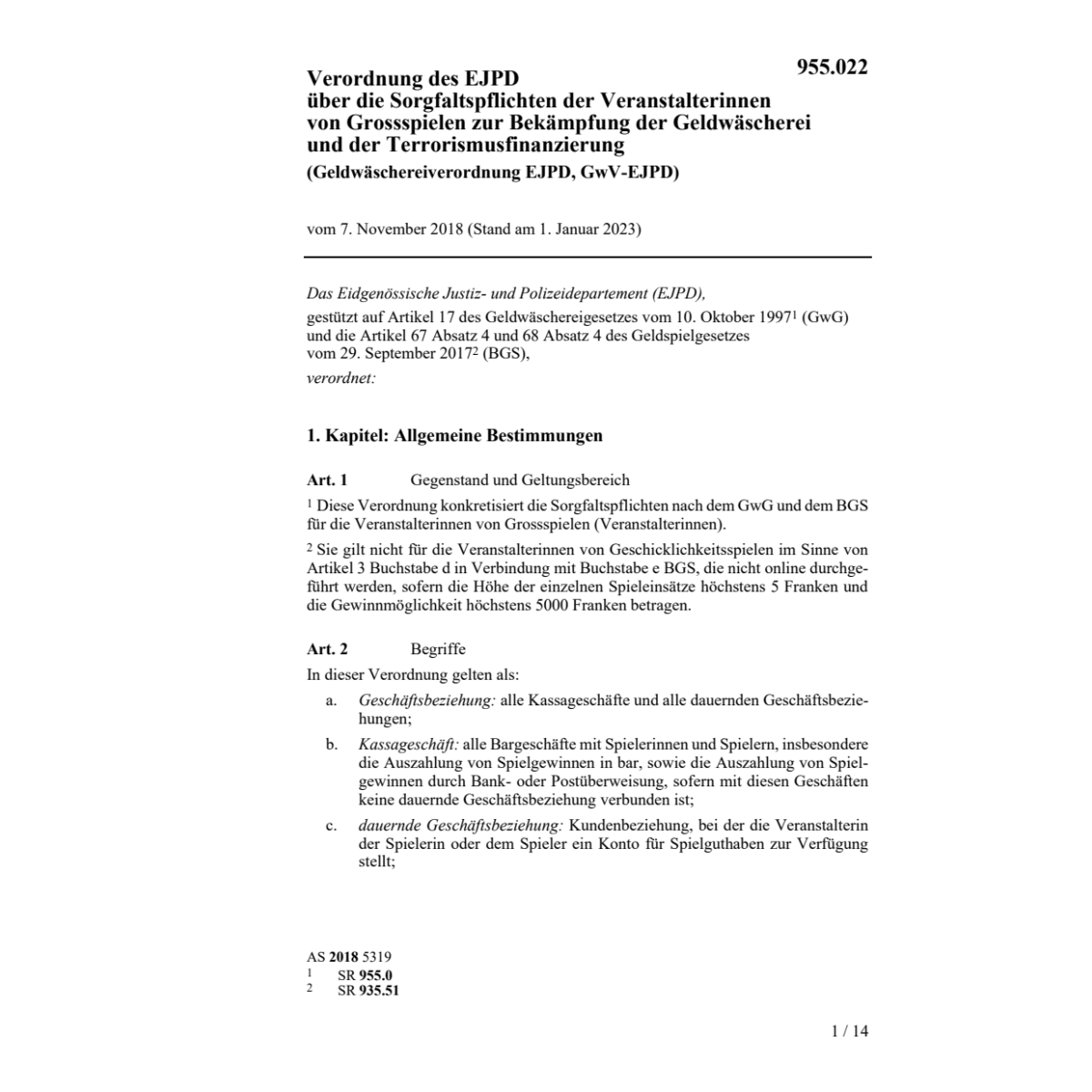 V EJPD Geldwäscherei GwV-EJPD