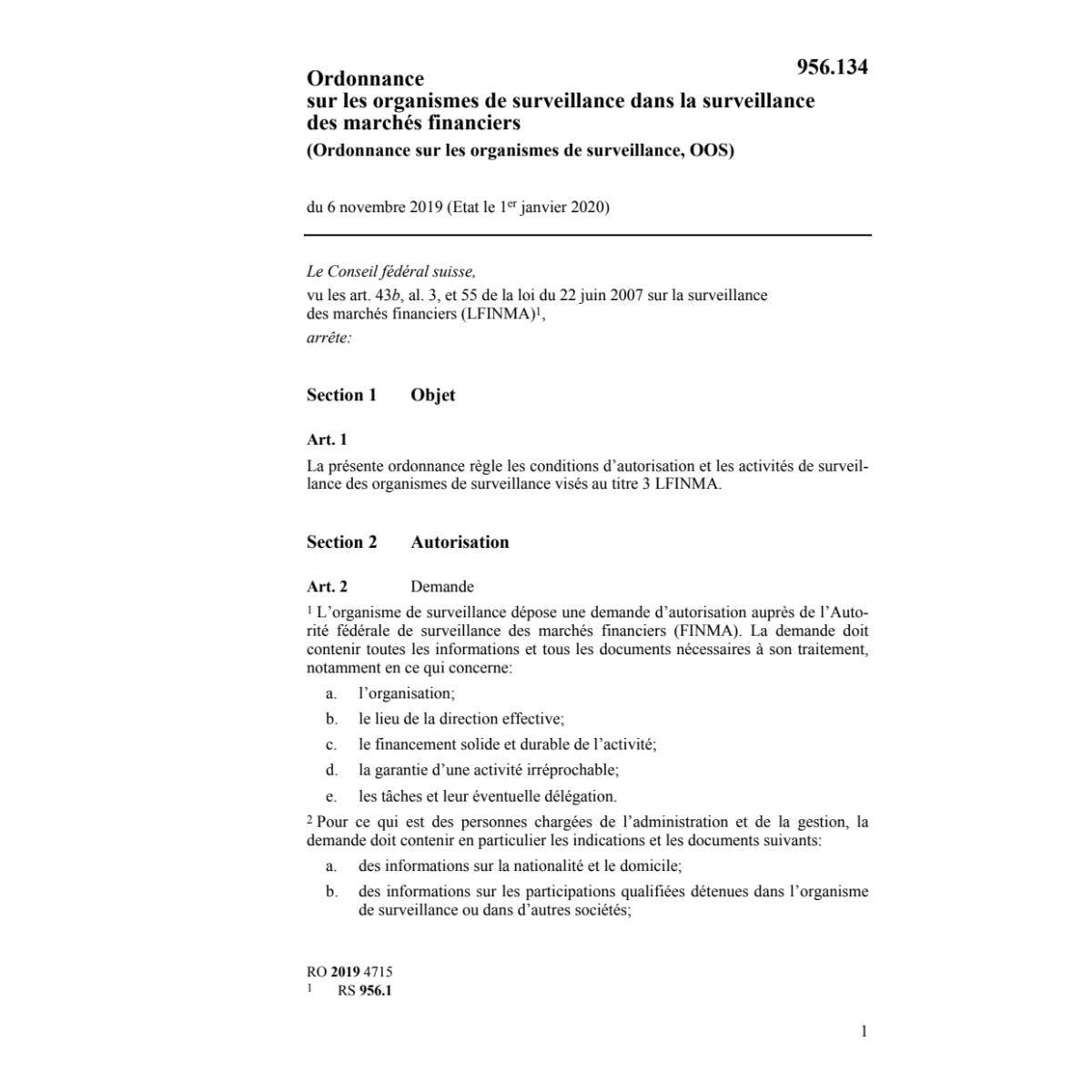 O organismes de surveillance OOS 6.11.19