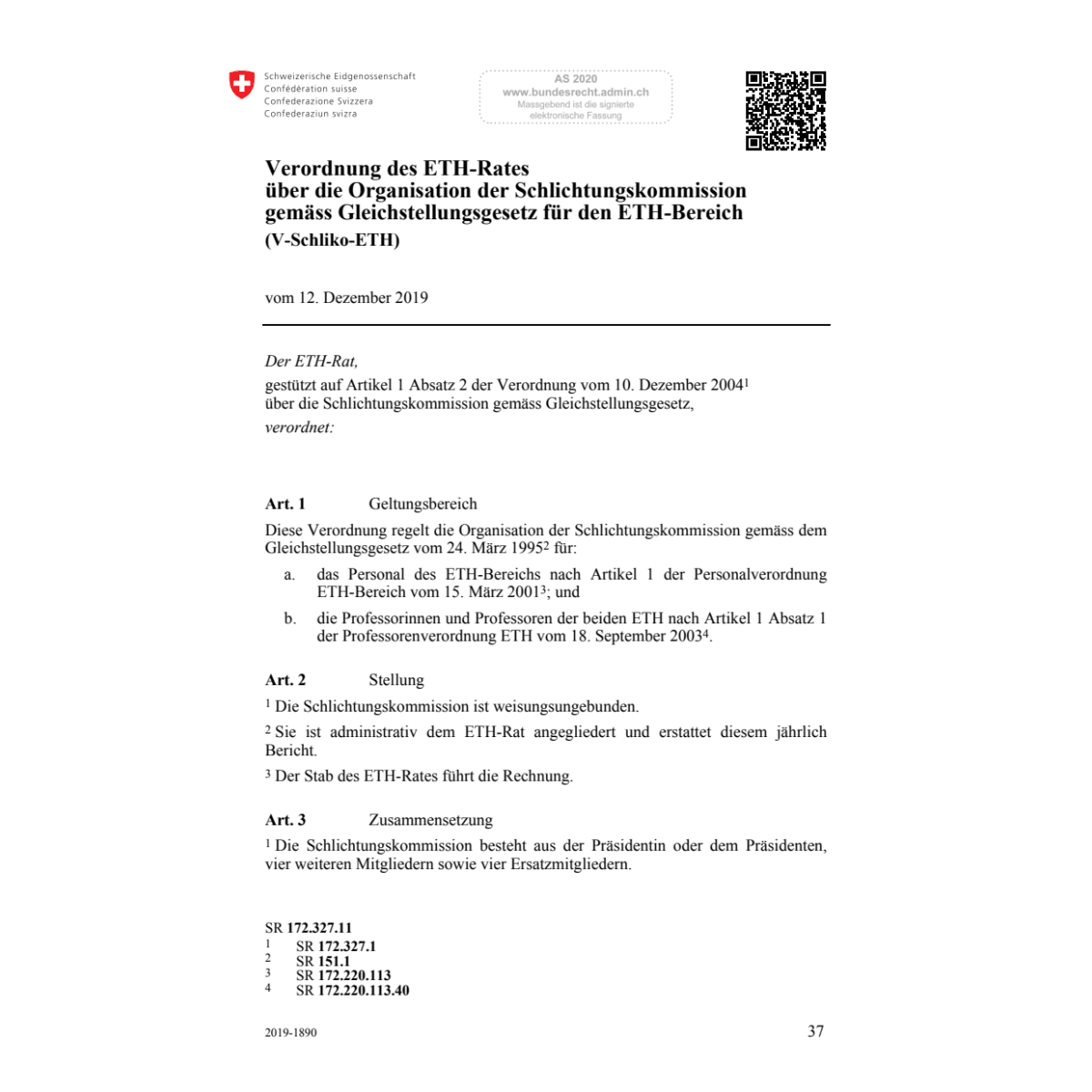 V ETH-Rates Org. Schlichtungskommission