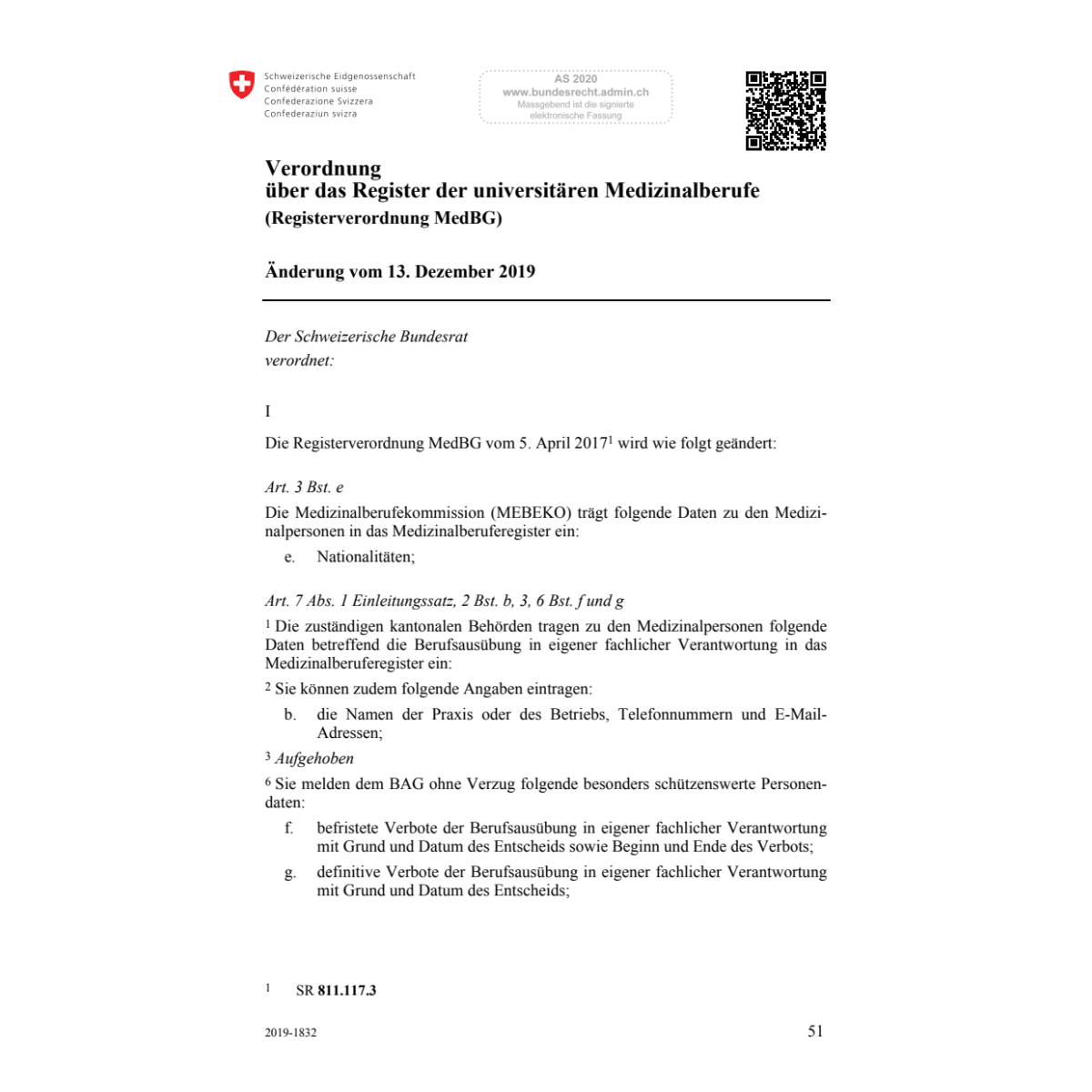 Registerv. MedBG Änd. 13.12.19