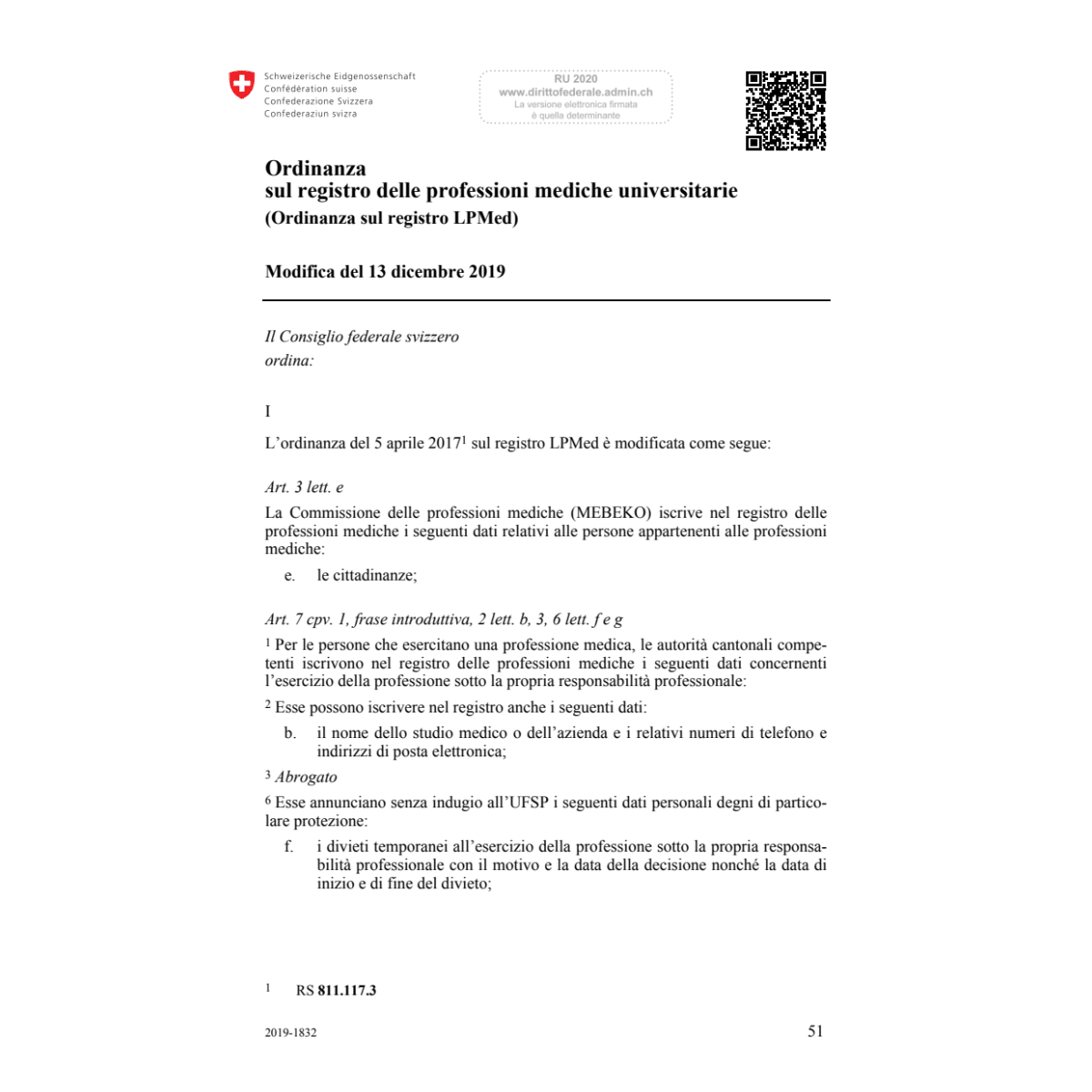 O registro LPMed Mod. 13.12.19