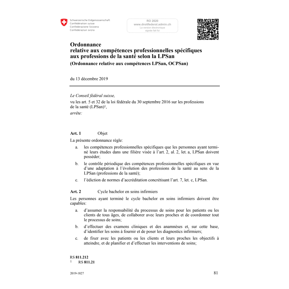 O compétences LPSan, OCPSan