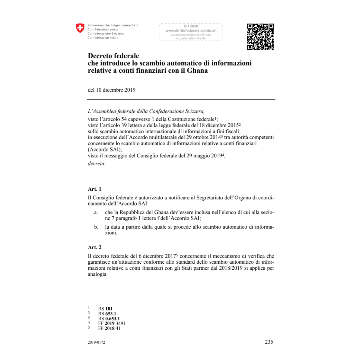 DF conti finanziari Ghana