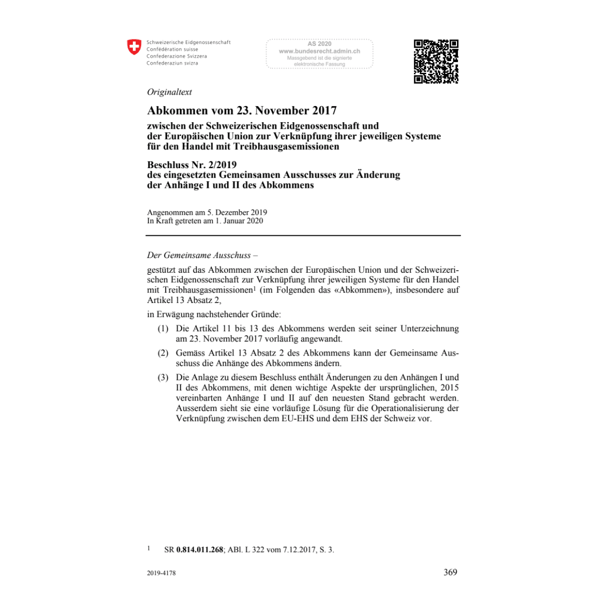 Abk. Handel Treibhausgasemissionen