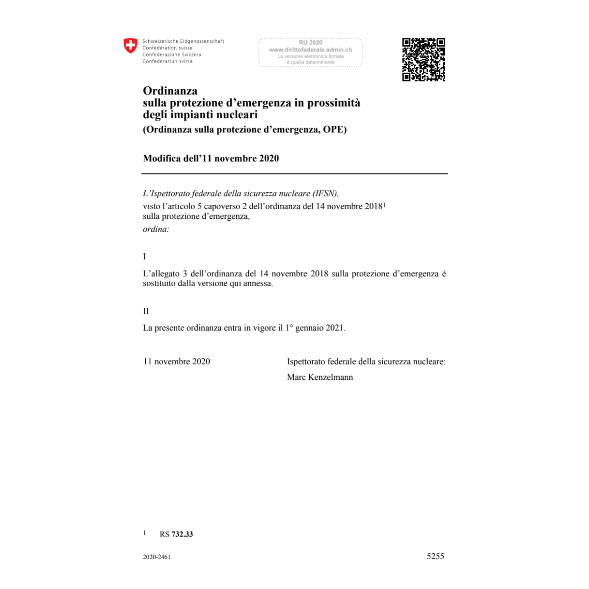 O protez. emergenza (OPE) Mod. 11.11.20