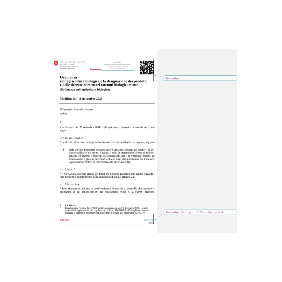 O agricoltura biologica Mod. 11.11.20