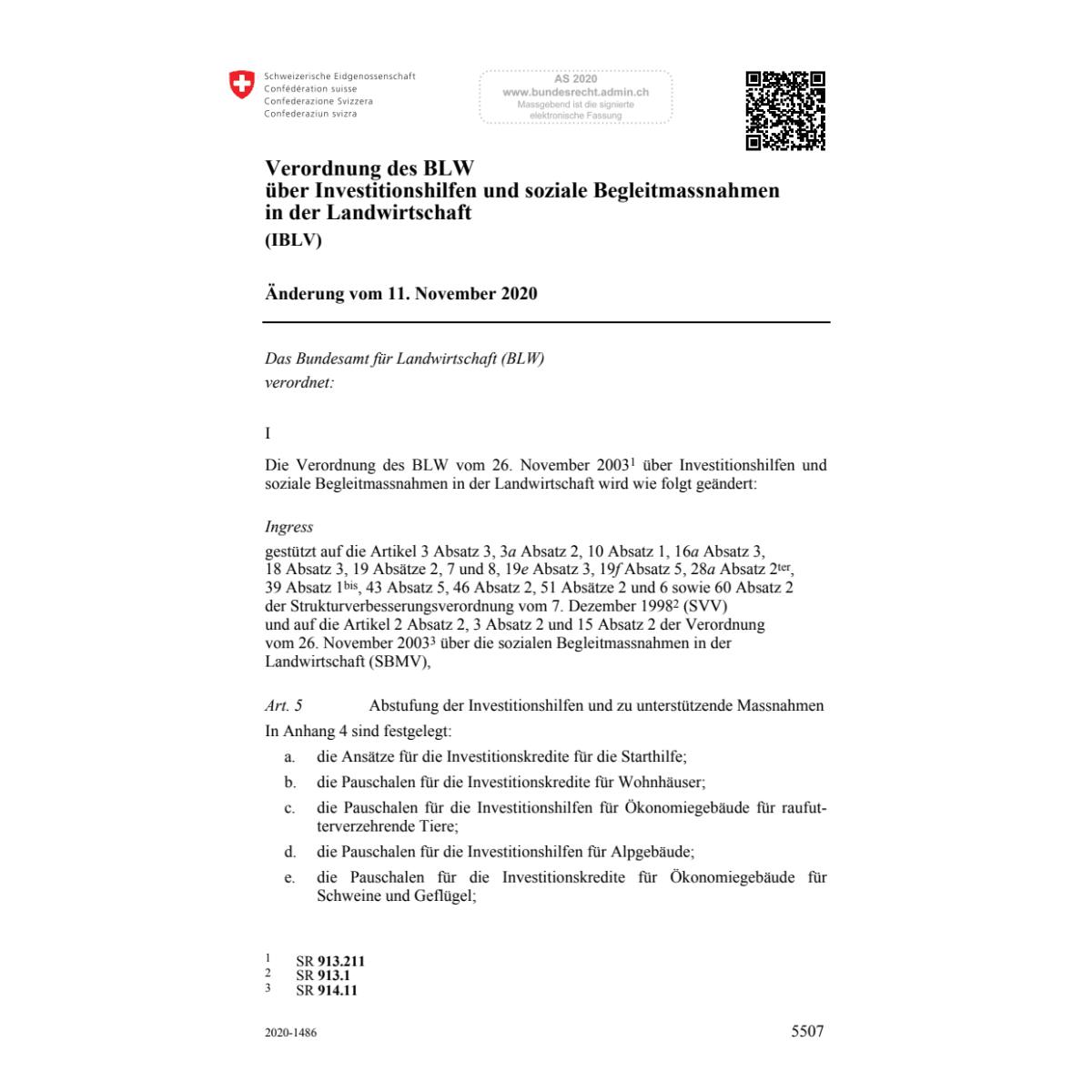 V Investitionshilfen (IBLV) Änd.11.11.20