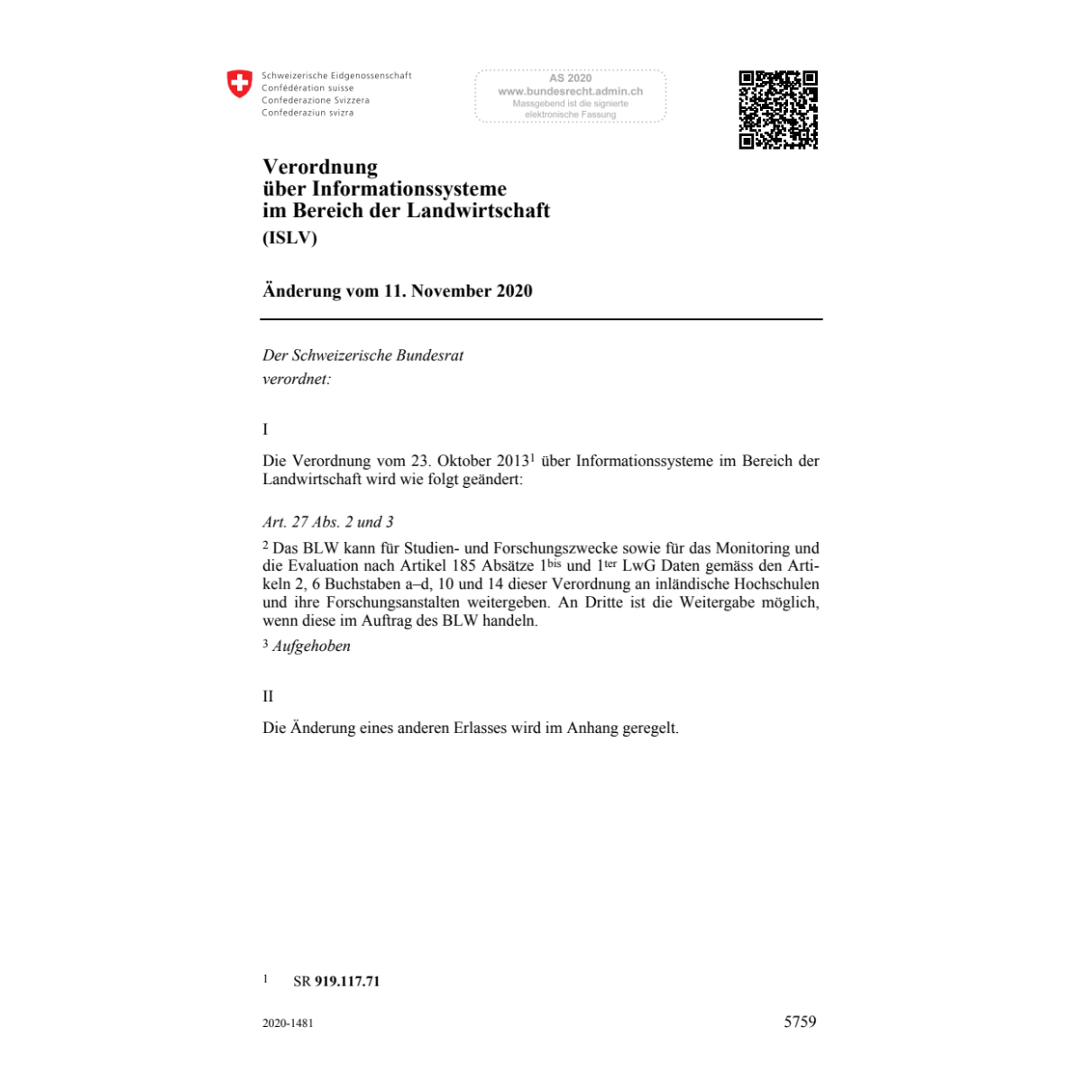 V Informationssysteme Landw Änd 11.11.20