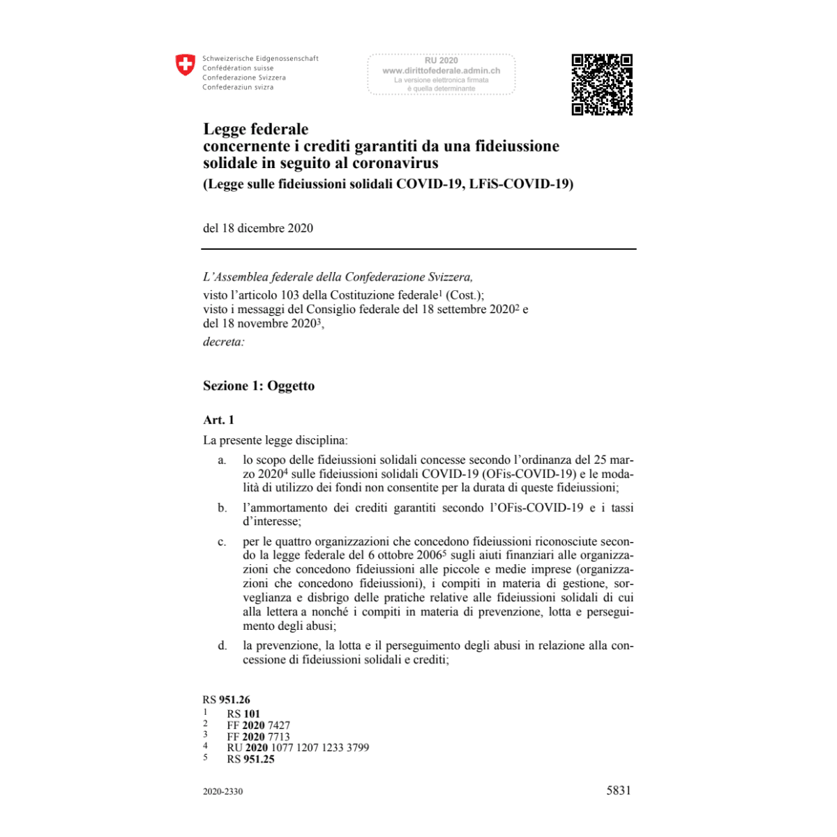 Legge fideiussioni solidali COVID-19