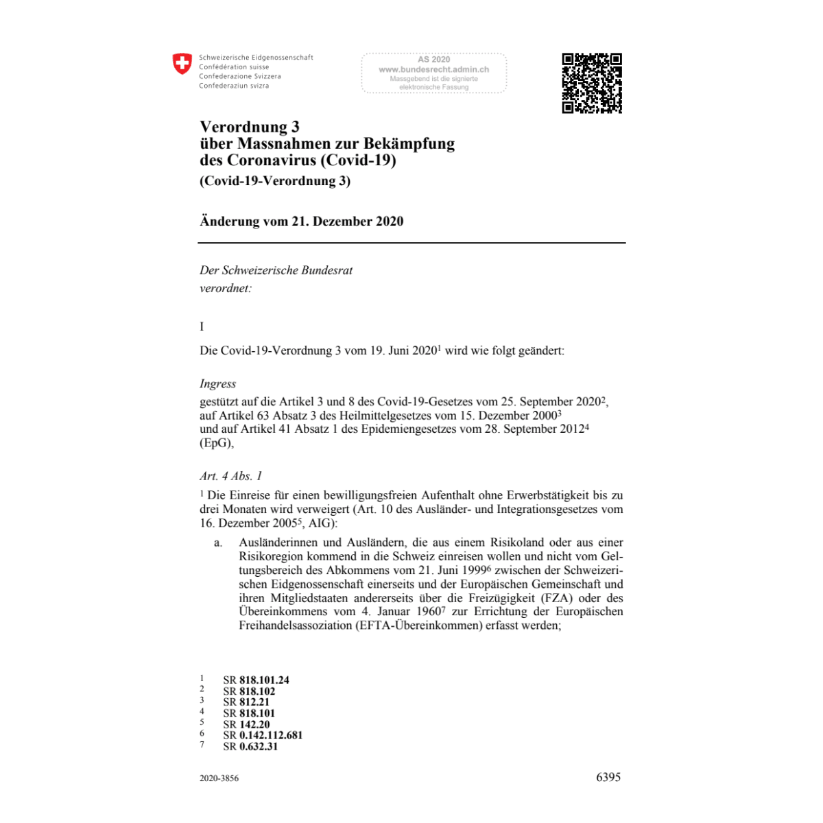 V (Covid-19-Verordnung 3) Änd. 21.12.20