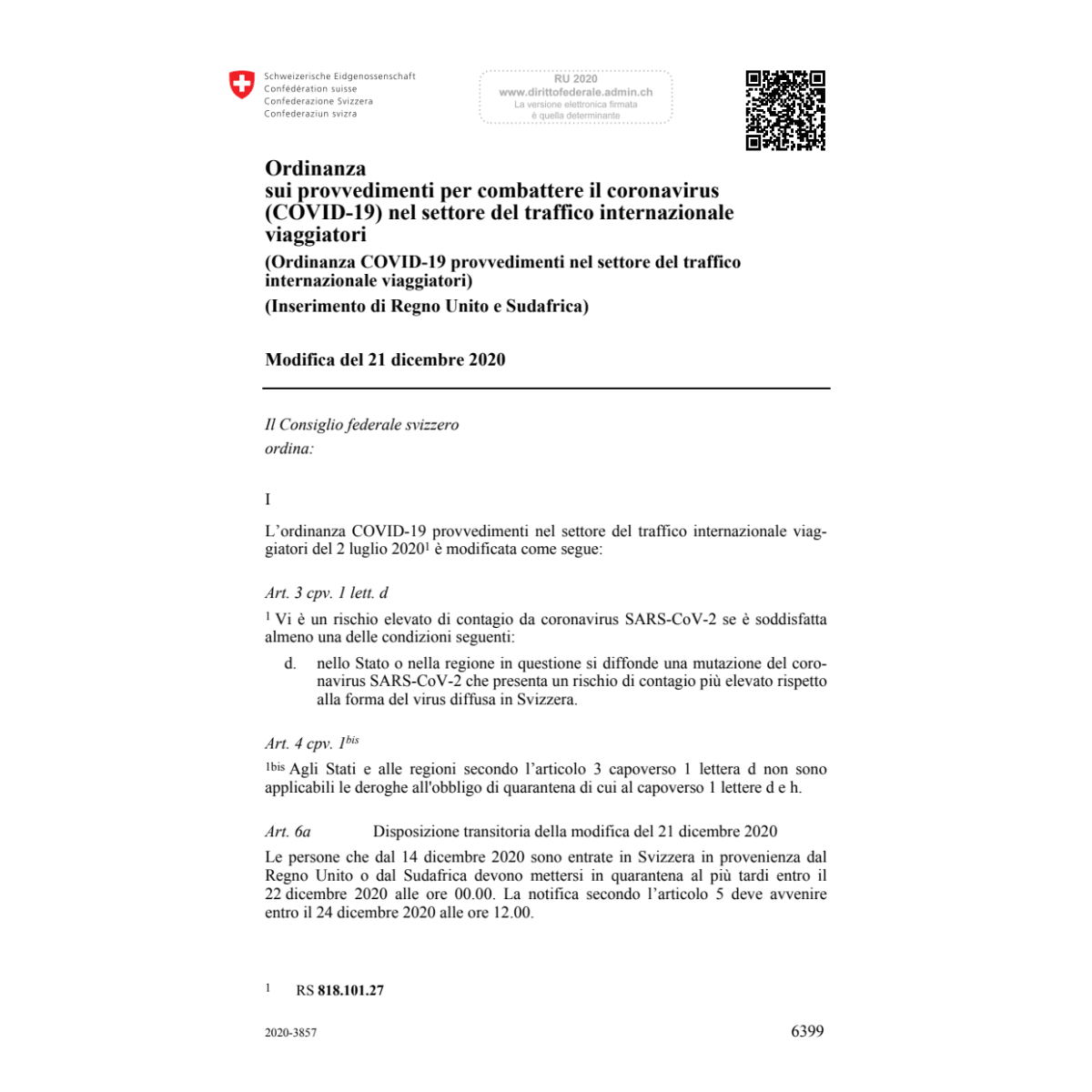 O COVID-19 traffico intern. Mod.21.12.20