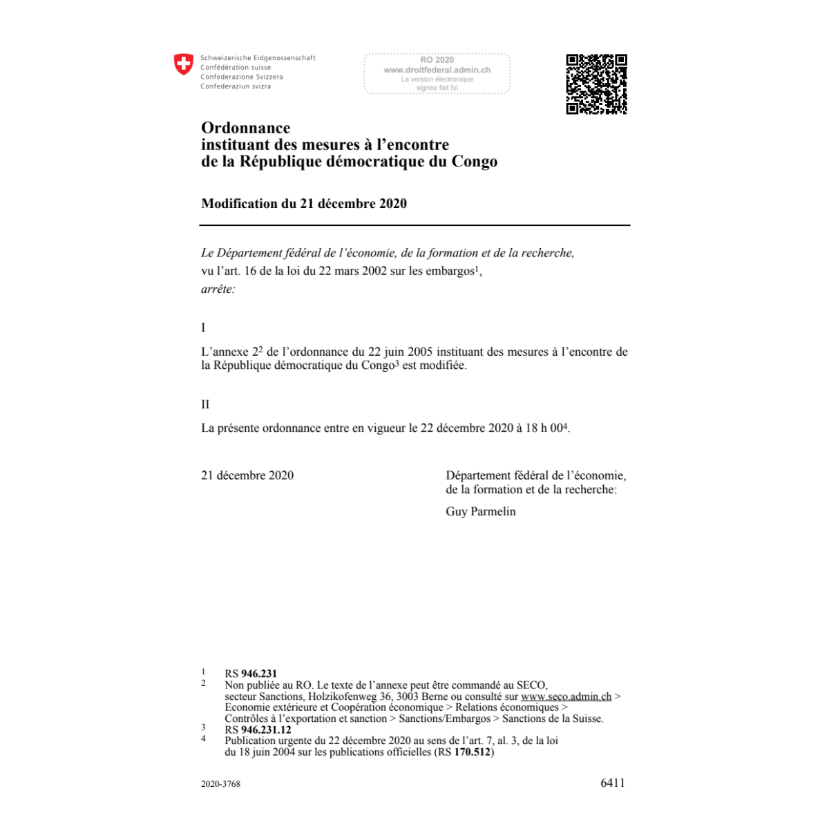 O Rép démocratique Congo Mod 21.12.20