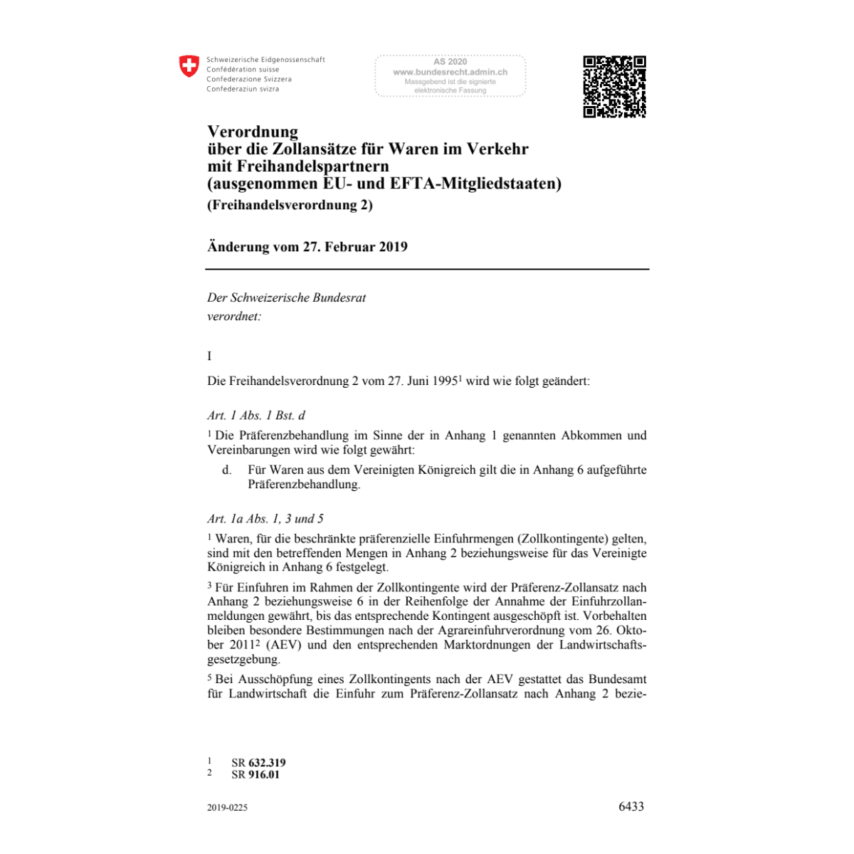 V Freihandel 2 Änd. 27.02.2019