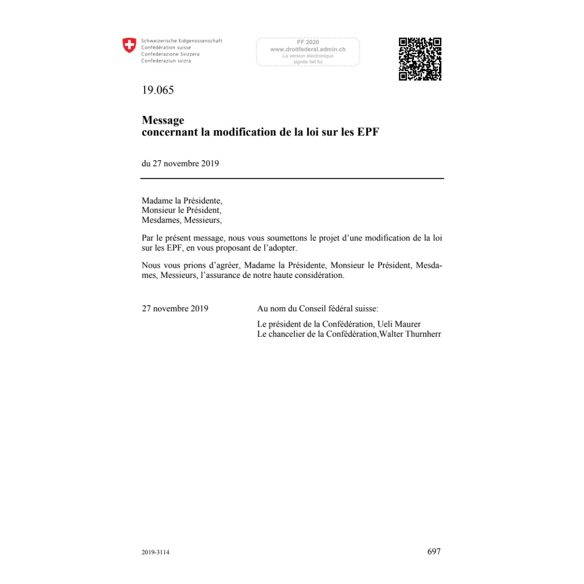 M mod. de la loi sur les EPF 19.065
