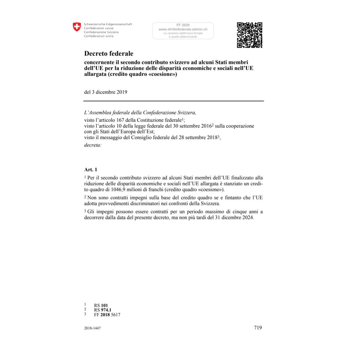 DF credito quadro coesione