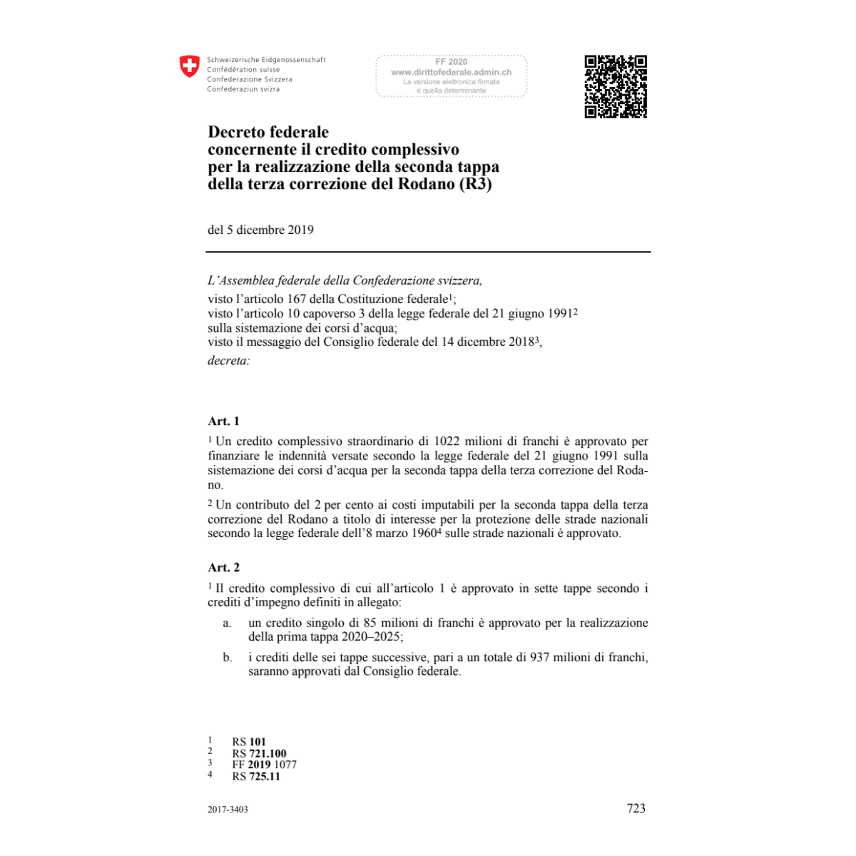 DF credito correzione del Rodano (R3)