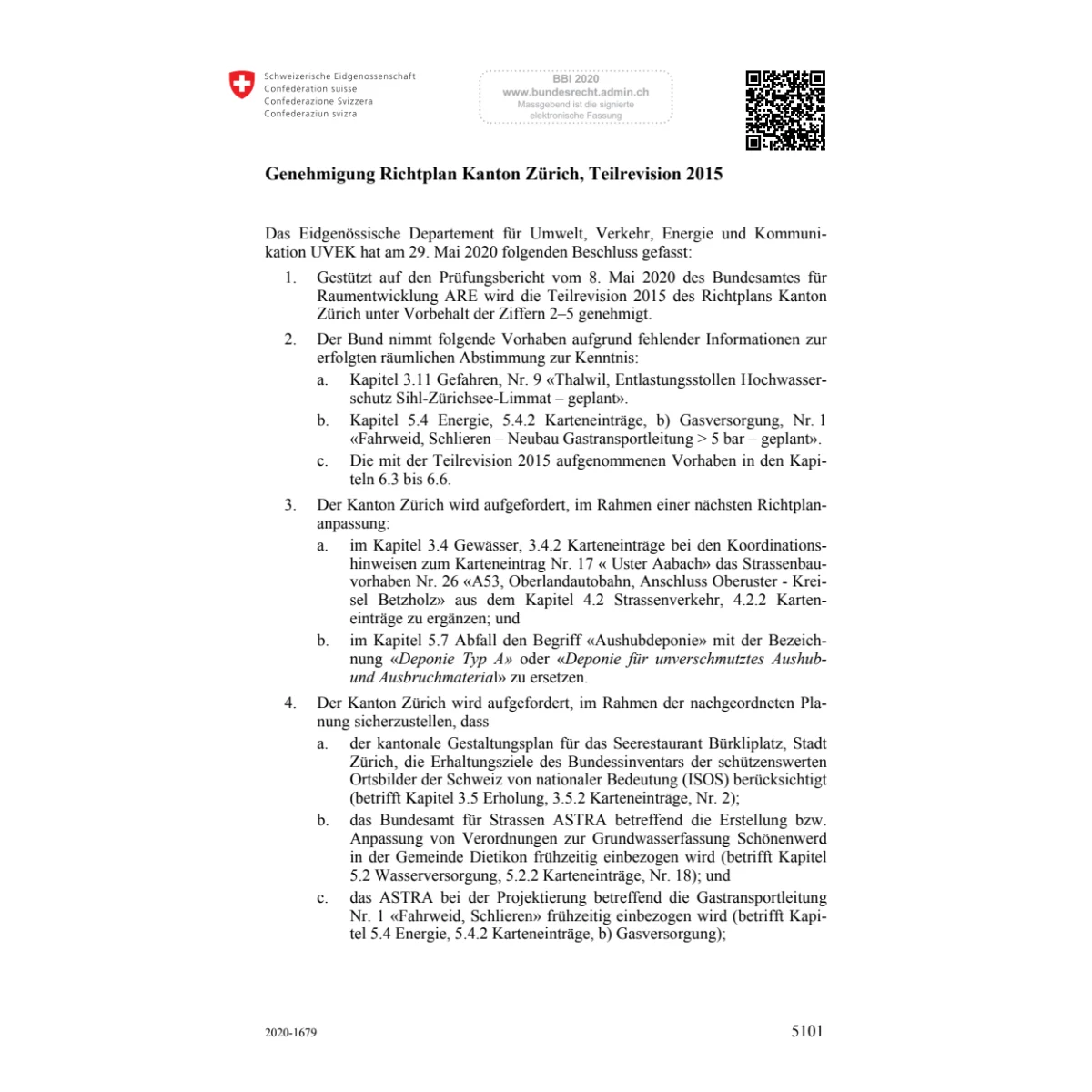 Genehmigung Richtplan Kanton Zürich