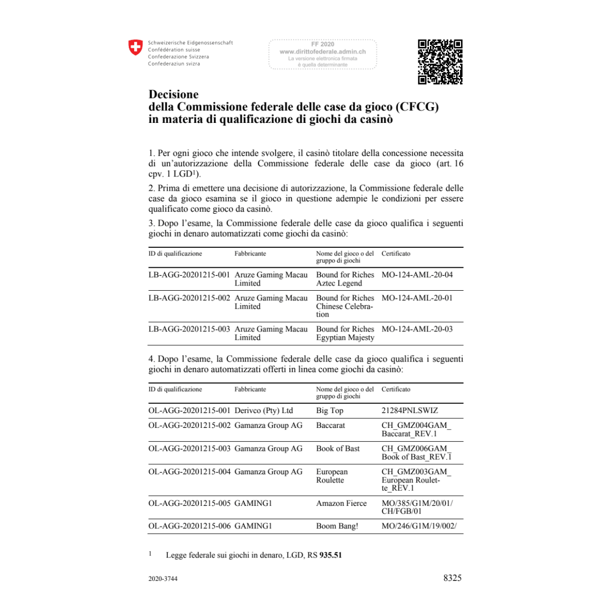 D CF case gioco quali. giochi casinò