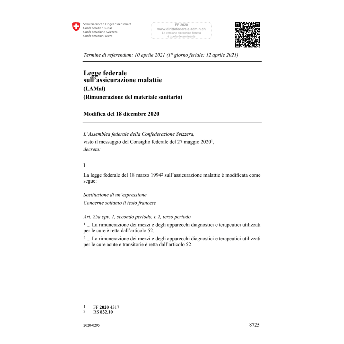 Lf assicurazione malattie Mod. 18.12.20