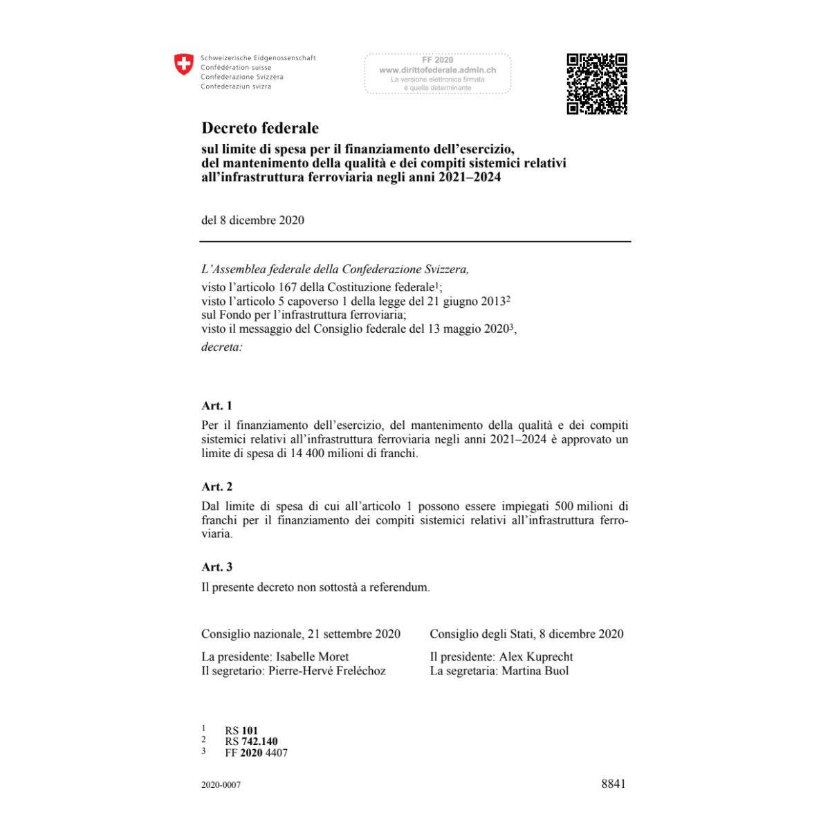DF finanz. infra. ferroviaria 2021–2024
