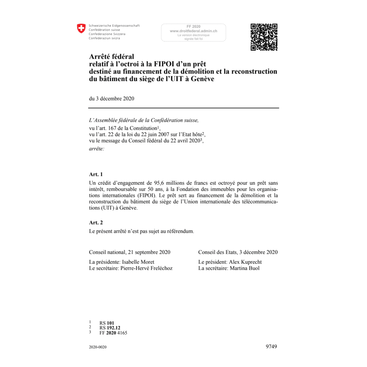 AF financem. reconstruct. bâtim. Genève