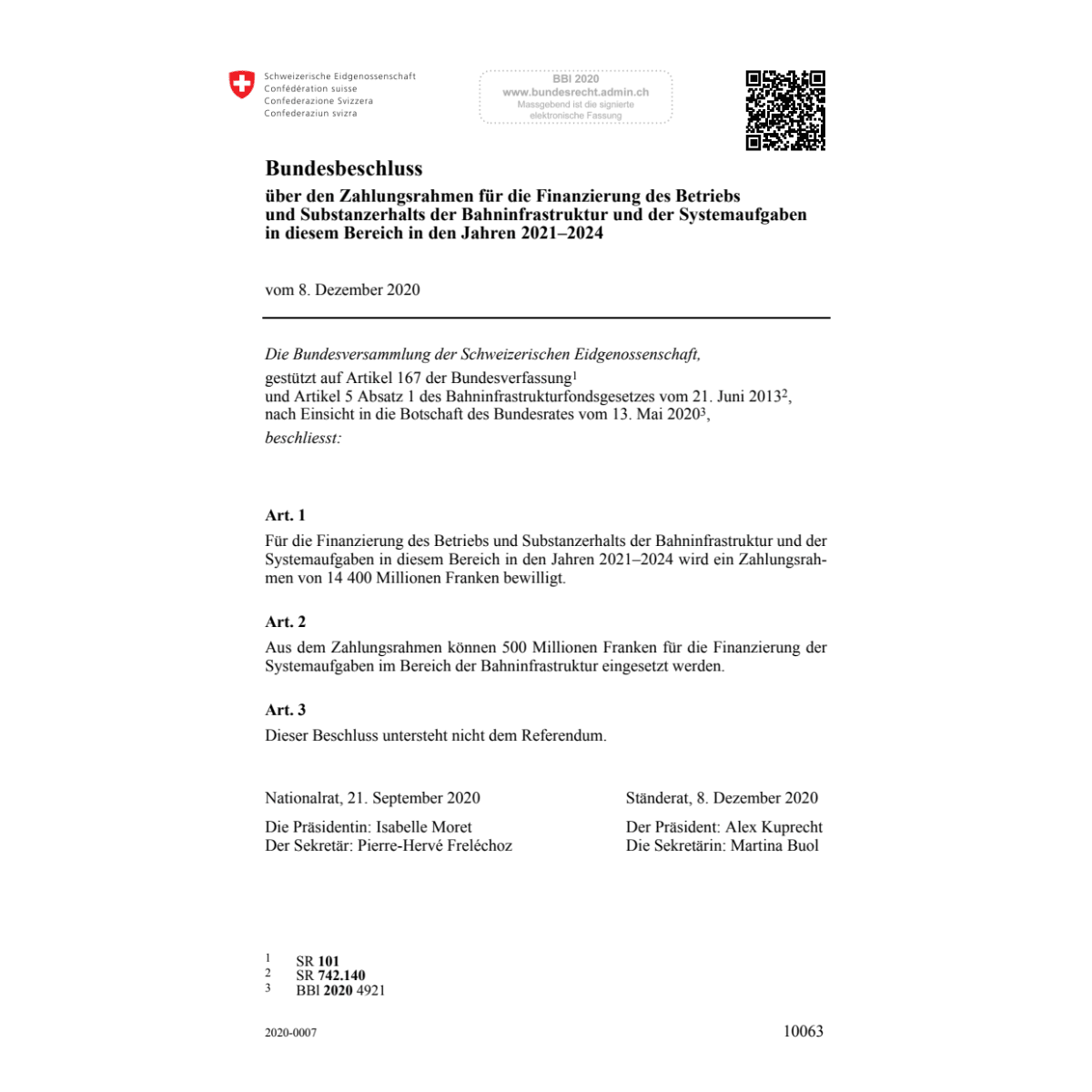 BB Finanz. Bahninfrastruktur 2021–2024