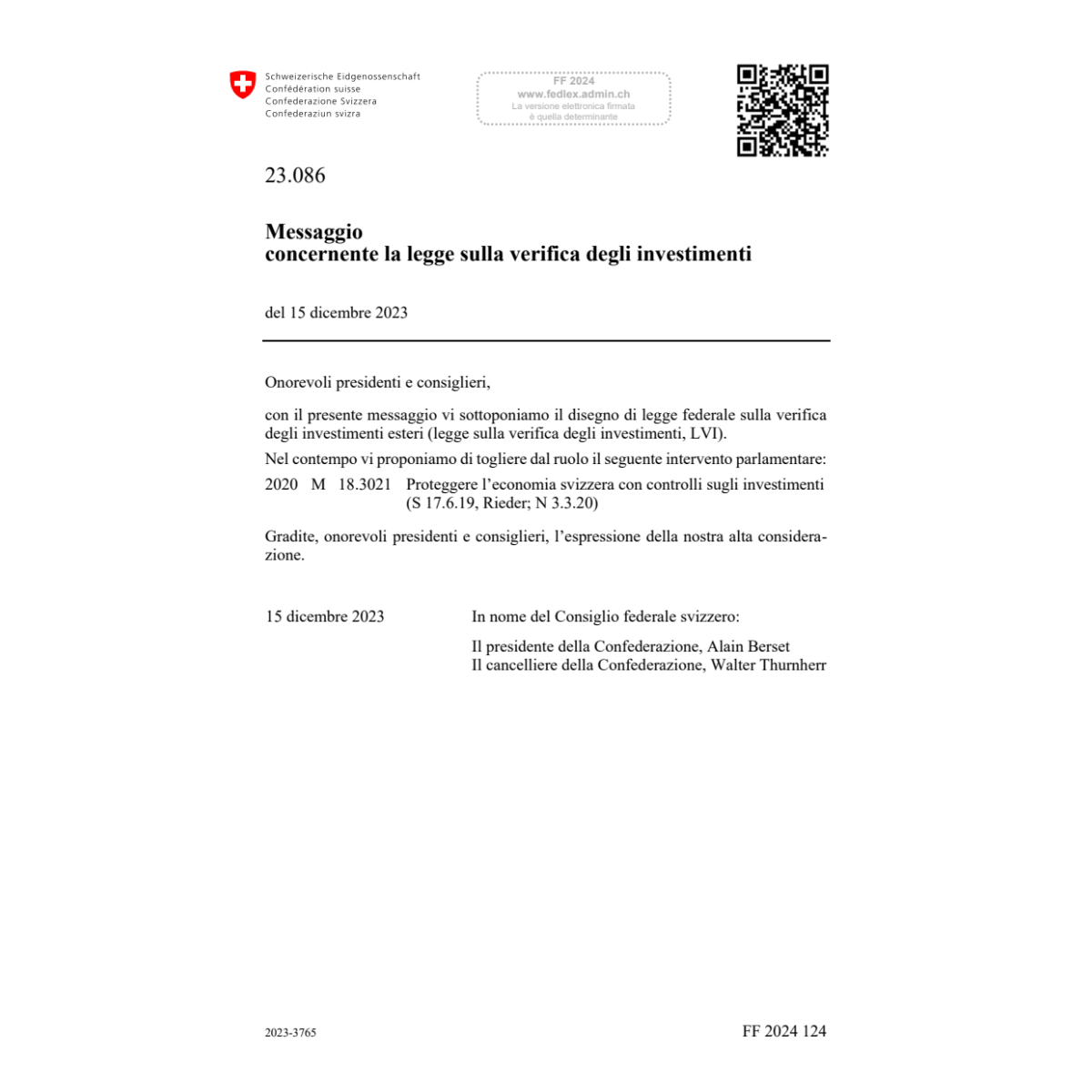 M legge verifica investimenti 23.086