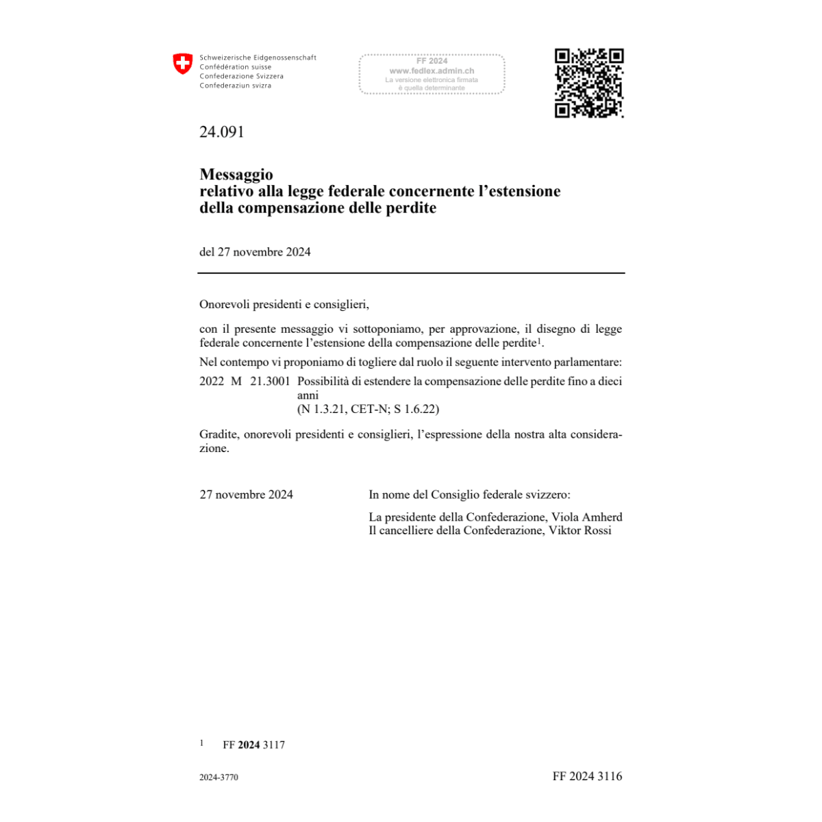 M estensione compensazione perd. 24.091