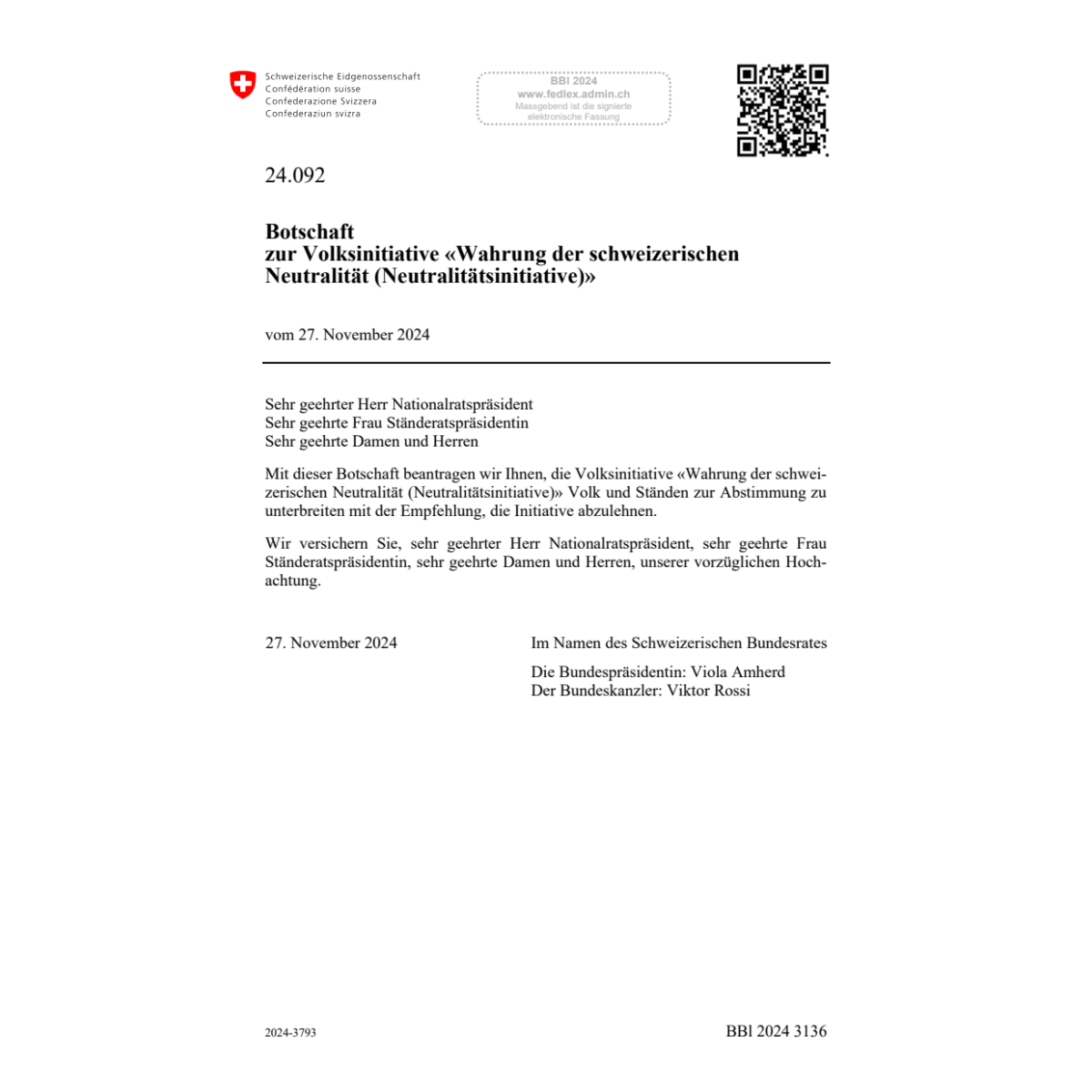 Neutralitätsinitiative 24.092